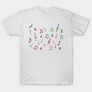 Pack of musical notes with color T-Shirt